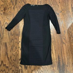 Black designer stretchy dress with crocodile inset